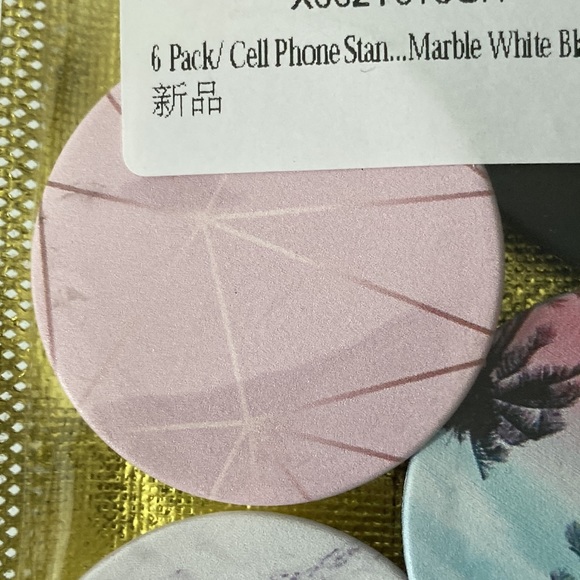 Cellphone Popsockets 6 Pieces Marble Pink Black - Picture 5 of 10